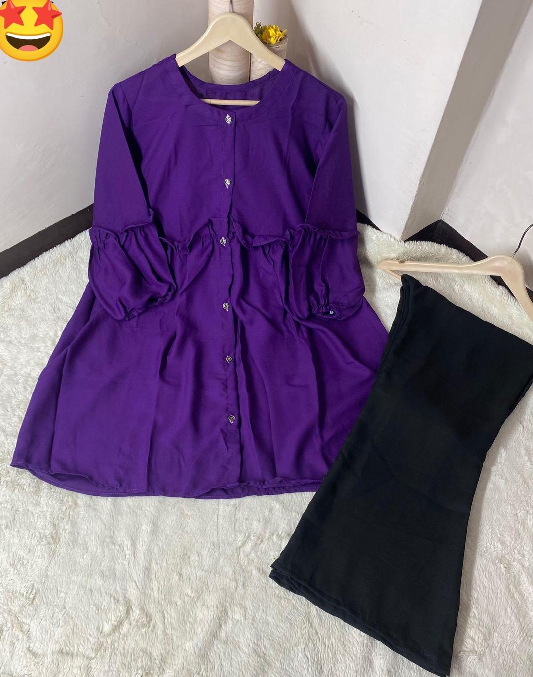 2 Pcs Woman Stitched plain shirt