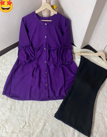 2 Pcs Woman Stitched plain shirt